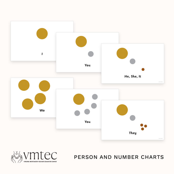 The Montessori Person and Number Charts from Michael Dorer at VMTEC